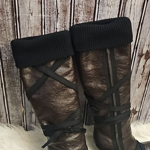 Stella McCartney Heeled Stiletto Sock Cuffed Knee High Boot 6.5 - Picture 8 of 16